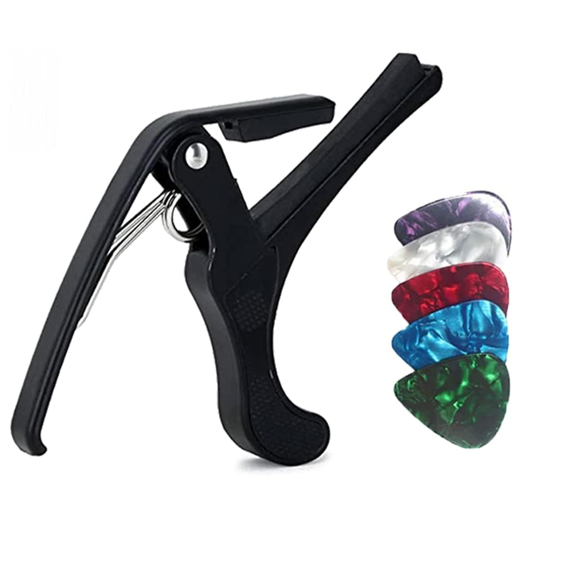 Blue Panther Metal Guitar Capo Black With 5 Picks