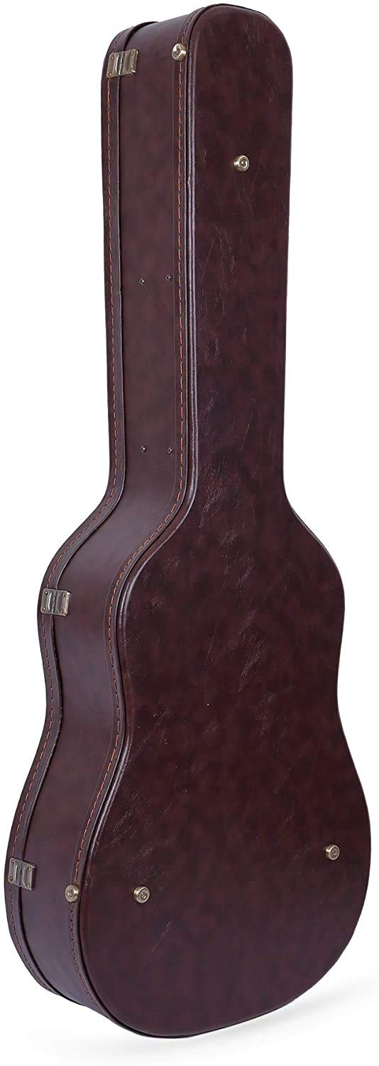 Crossrock Hard-Shell Wood Case For 17    Archtop Acoustic Jazz Guitars-Stainless Steel Latches, Sponge Lining, Metal Feet, Stora