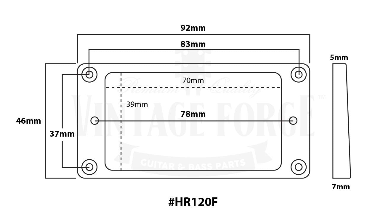 Vintage Forge Humbucker Pickup Mounting Ring Slanted 5mm-7mm White for Epiphone Guitars HR120F-WHT
