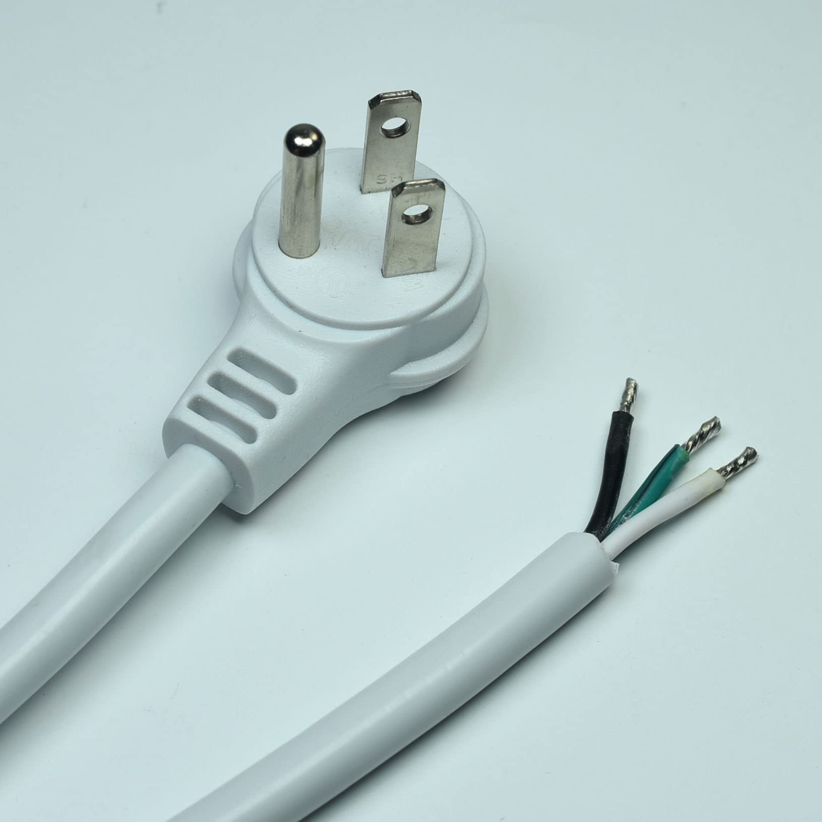 3 Prong 6Ft Power Cord Pigtail,Heavy Duty 16 Gauge Power Supply Cord With Open End,Right Angle Flat Plug Replacement Power Cable