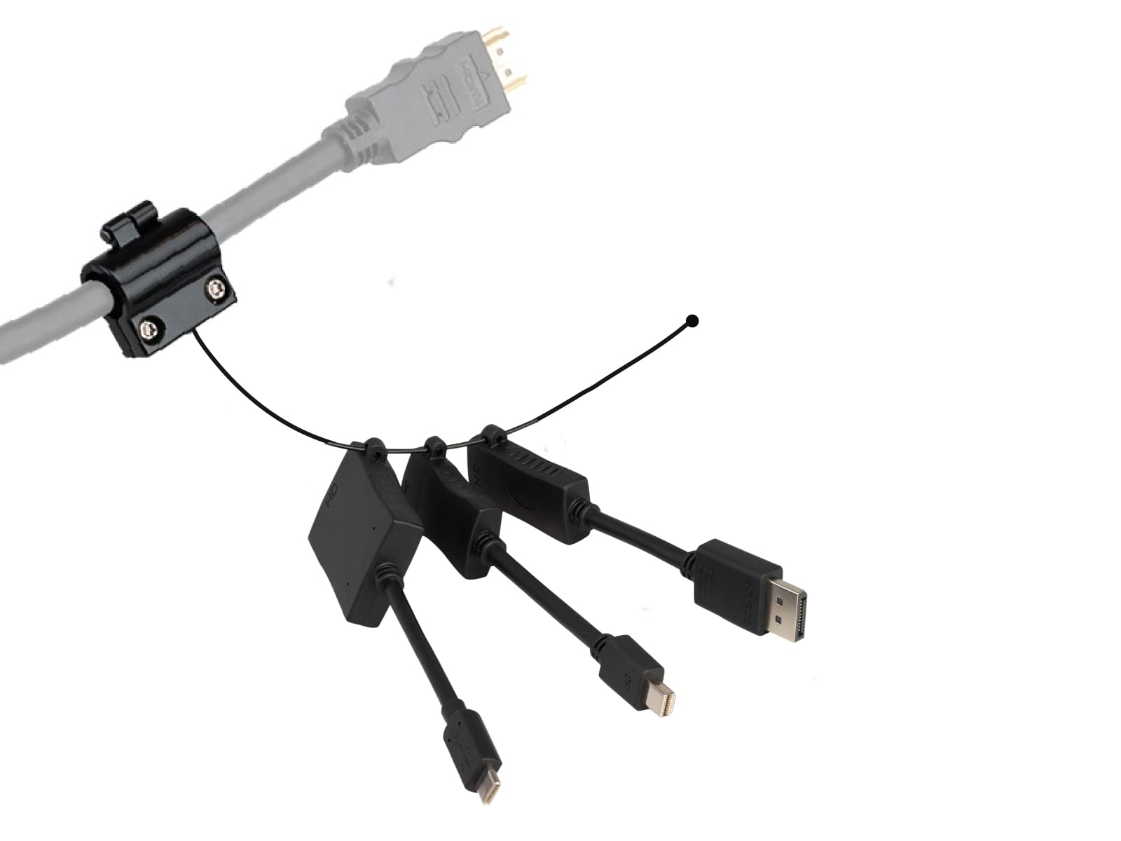 Digitalinx Liberty Patented Hdmi Adapter Ring With 5� Displayport, 5� Mini Dp & Usb C Pigtail Adapters Device Connectivity For Conference Rooms. Pc Laptop, Ipad, Macbook Pro, Galaxy, Chromebook.