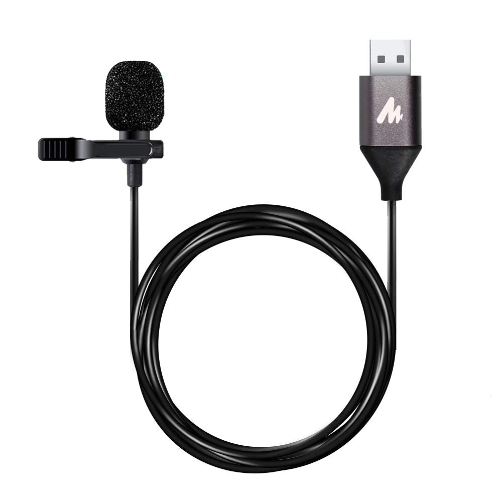 Maono Usb Lavalier Microphone, 192Khz/24Bit Plug & Play Omnidirectional Lapel Shirt Collar Clip On Mic For Pc, Computer, Mac, La