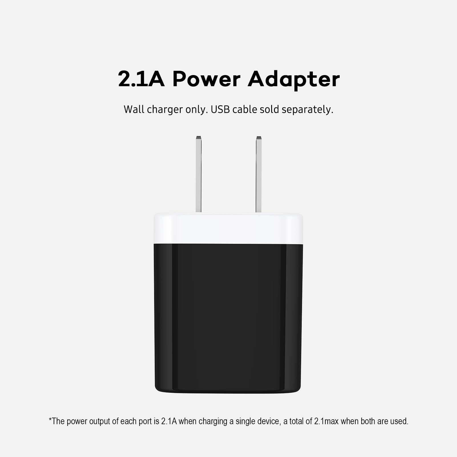 Usb Wall Charger, Charger Block, Ailkin 2.1A Multiport Fast Charge Power Brick Cube For Ipad, Iphone, Samsung Galaxy, Google Pix