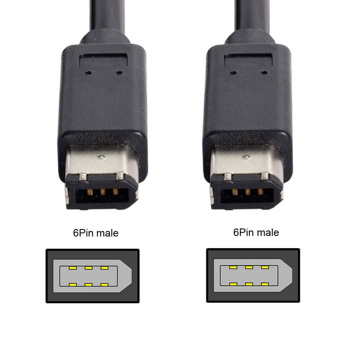 Cy Ieee 1394 Firewire 400 6 Pin To 6 Pin Cable Firewire 400Mbps 6P To 6P Capture Cord 1.8M