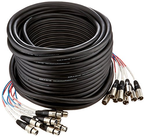 Seismic Audio   Sarlx 8X100   8 Channel Xlr Snake Cable   100 Feet Long   Pro Audio Snake For Live Live, Recording, Studios, And