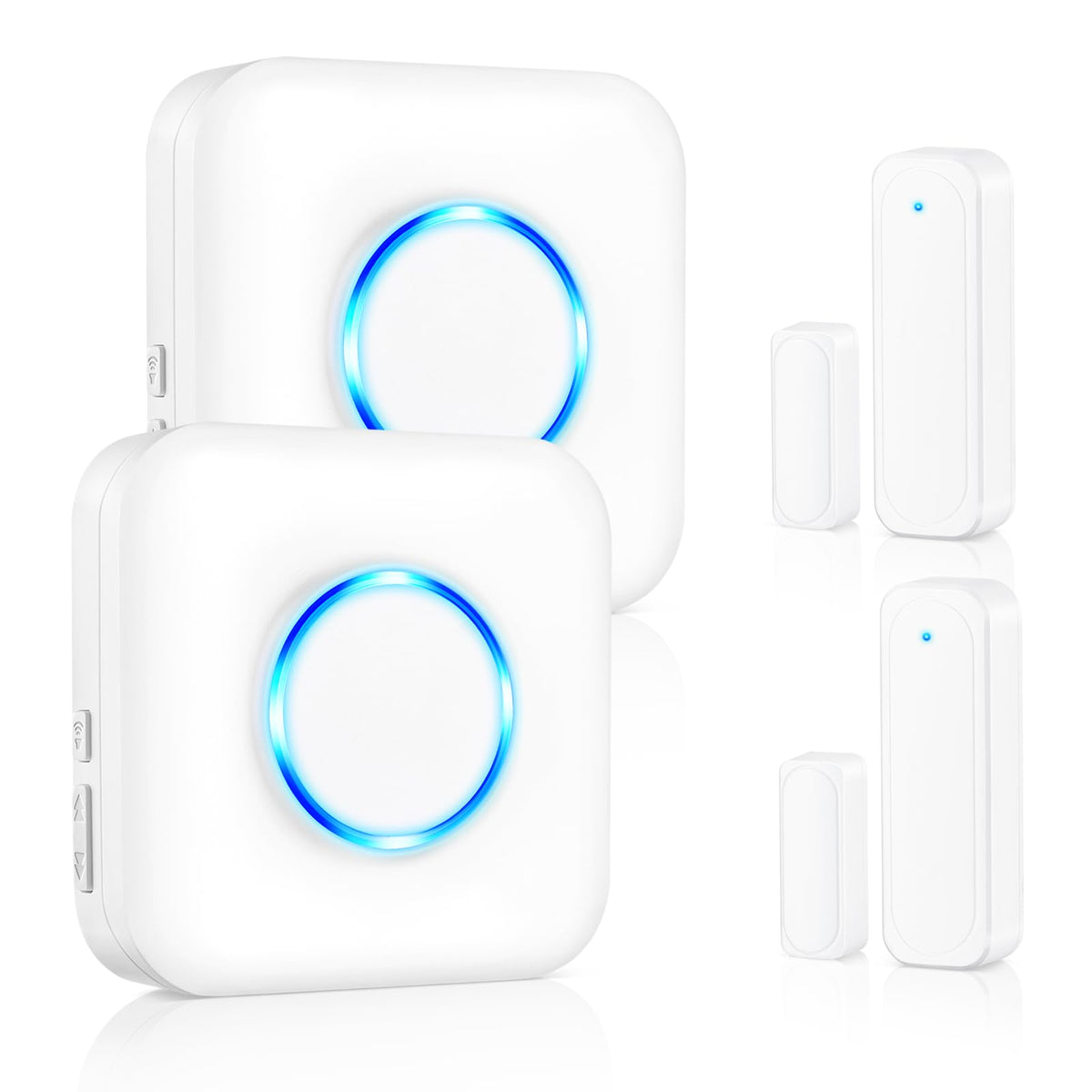 Door Chime, Satisure Wireless Door Open Contact Sensor Alarm Chime With 600 Ft Range 58 Chimes 5 Volume Levels Led Indicators (2