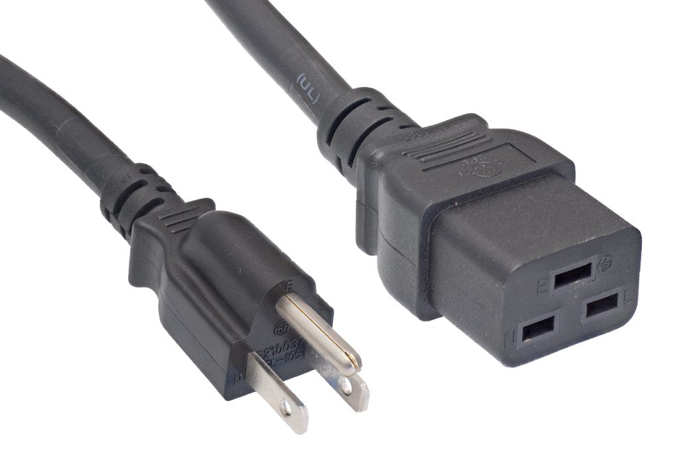 Cablelera North American Power Cord Extension, Nema 5 15P To C19, 8', 14 Awg, 15A, 125V (Zwacpfac 08)