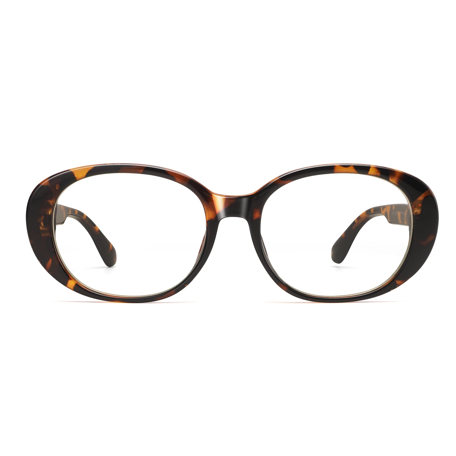 Dollger Retro Oversized Oval Blue Light Blocking Glasses for Women Men, Tortoise Cute Stylish 90s Glasses Y2k Eyewear Frame For 