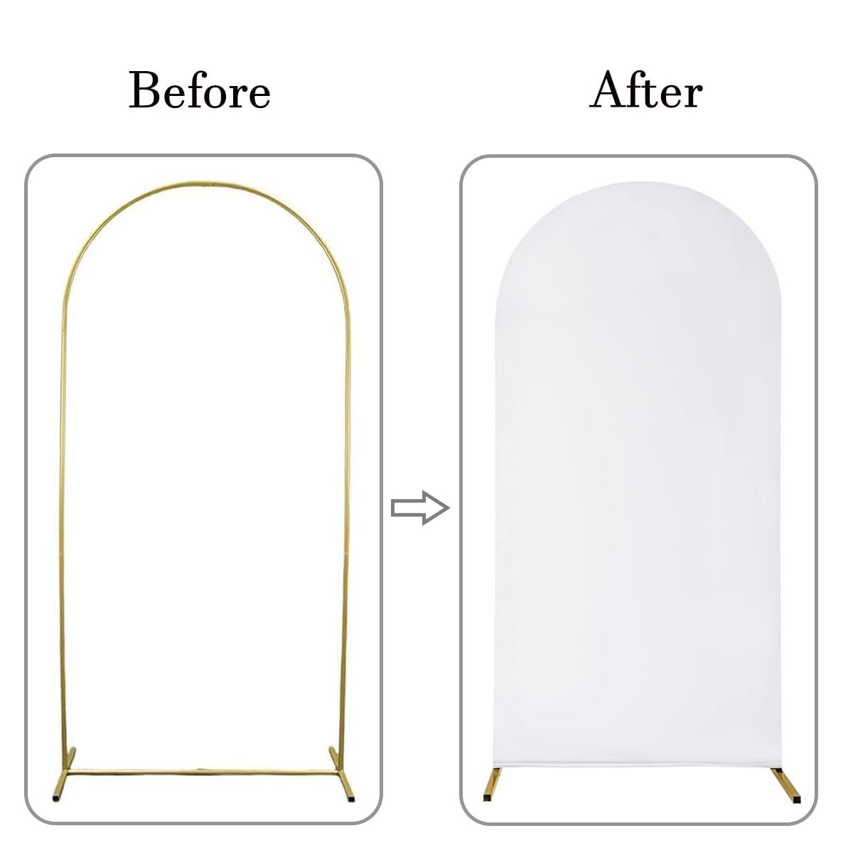 6.6 Ft White Doubleside Arch Backdrop Cover Fitted Arch Backdrop Stand Cover   Jkdmjf Spandex Cover For Arch Backdrop For Weddin