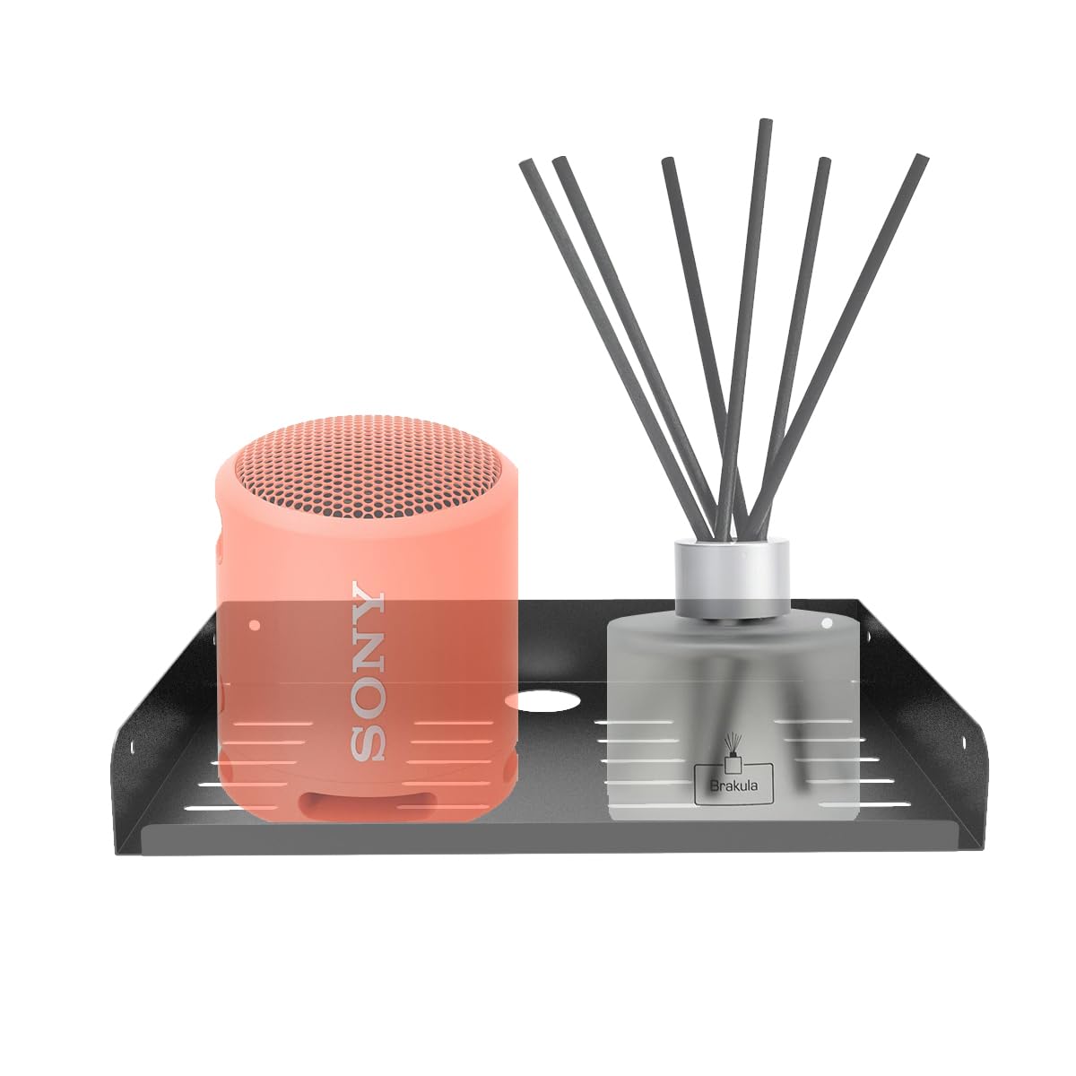 Jingchengmei Metal Floating Wall Mounted Shelf Bracket For Av, Tv Accessories, Wifi Router, Tv Box, Cable Boxes, Dvd Player, Games Consoles Or Other Small Projectors (12 Inches Width)