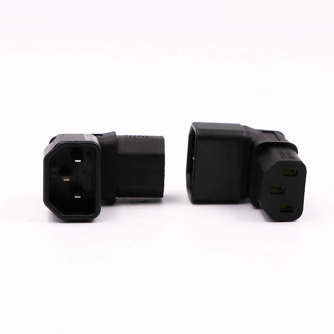 Iec C14 To C13 Power Adapter Pdu Plug/Socket Up 90 Degree For Lcd Wall Mount Tv 2 Pack