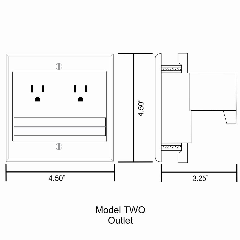 PowerBridge TWO-CK Dual Outlet TV Cord Hider for Wall Mounted TVs ...