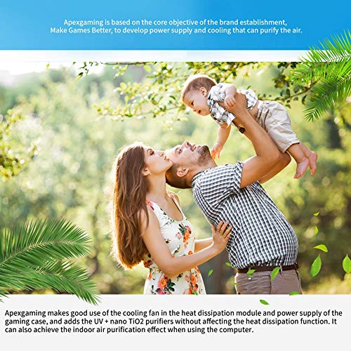 Apexgaming Gaming Computer Case (Uv Air Purifier Case Fan, Gaming Case Fans)