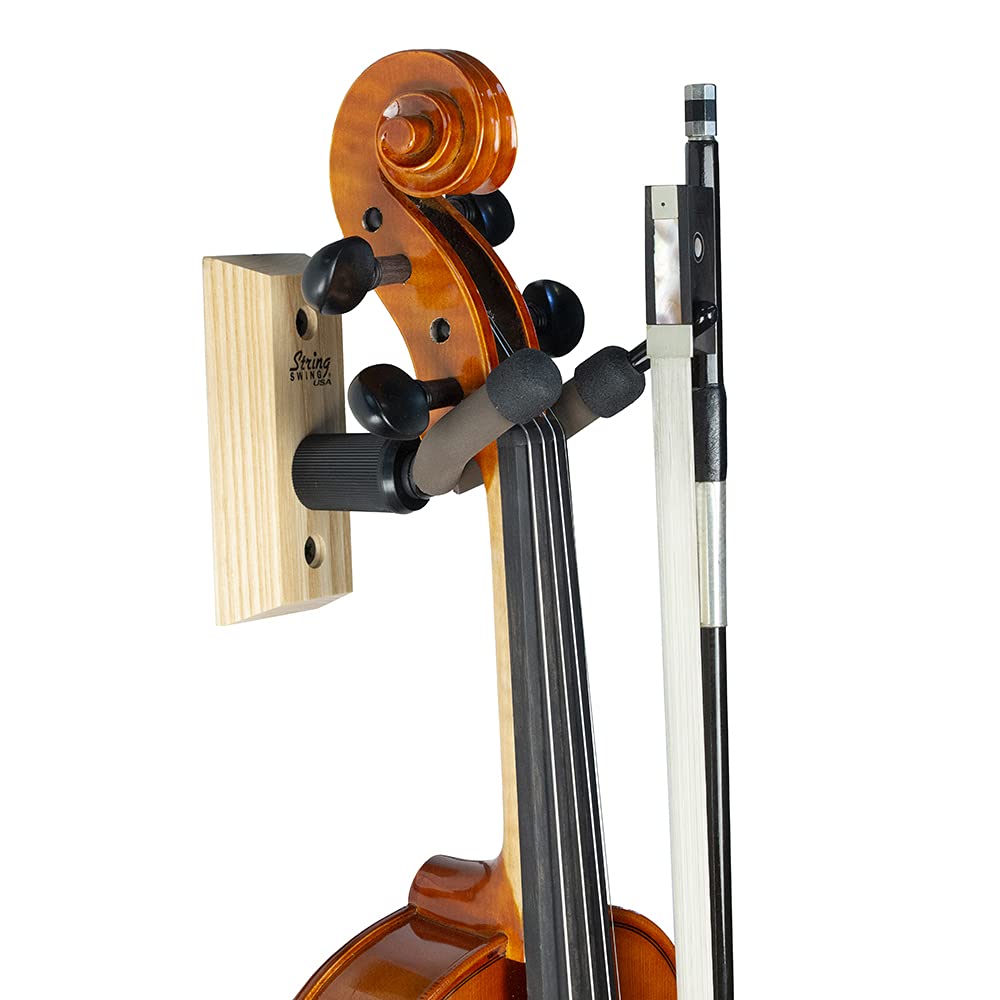 String Swing Cc01V A Hardwood Home & Studio Wall Mount Violin Hanger   Ash