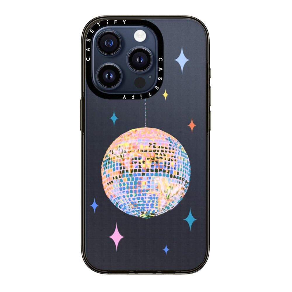Casetify Compact Iphone 15 Pro Case [2X Military Grade Drop Tested / 4Ft Drop Protection]   Disco   Clear Black