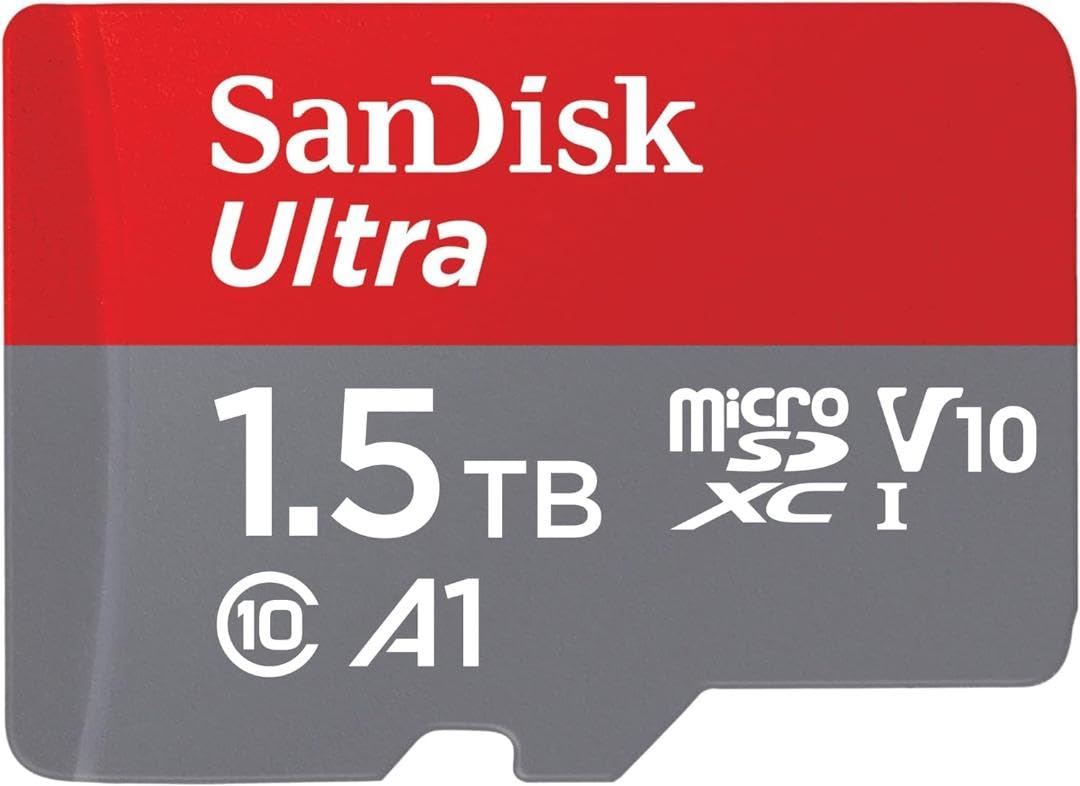 SanDisk 1.5TB Ultra microSDXC UHS-I Memory Card with Adapter - Up to 150MB/s, C10, U1, Full HD, A1, MicroSD Card - SDSQUAC-1T50-