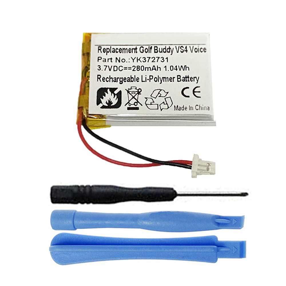 280Mah Yk372731 Battery Replacement Compatible With Golf Buddy Voice, Voice+, Voice Vs4, Voice 2 Talking Gps Range Finder With F