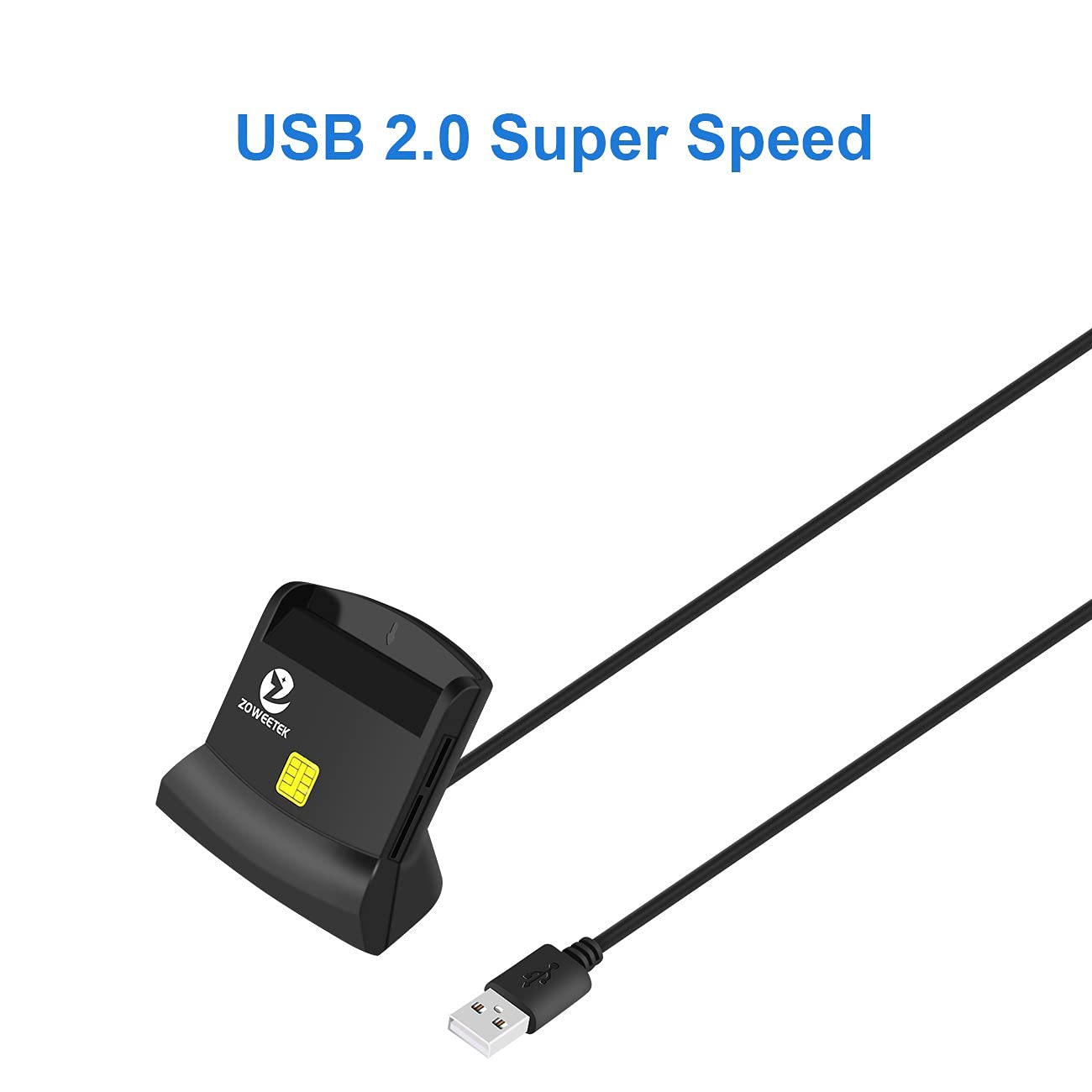 Zoweetek Multi Function Cac Card Reader, Can Read Dod Military Common Access Smart Card, Id Card, Sd, Sdhc, Sdxc, Micro Sd/T Flash, Mmc, Micro Sdhc, Micro Sdxc And Sim