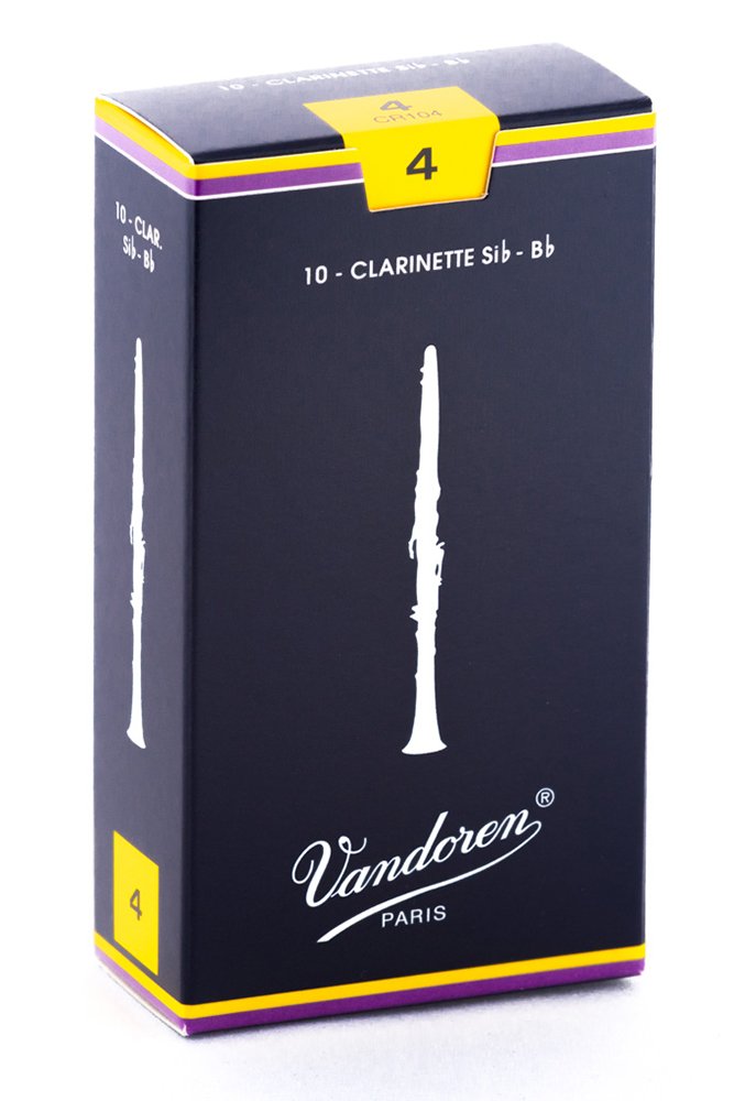 Vandoren Cr104 Bb Clarinet Traditional Reeds Strength 4 Box Of 10