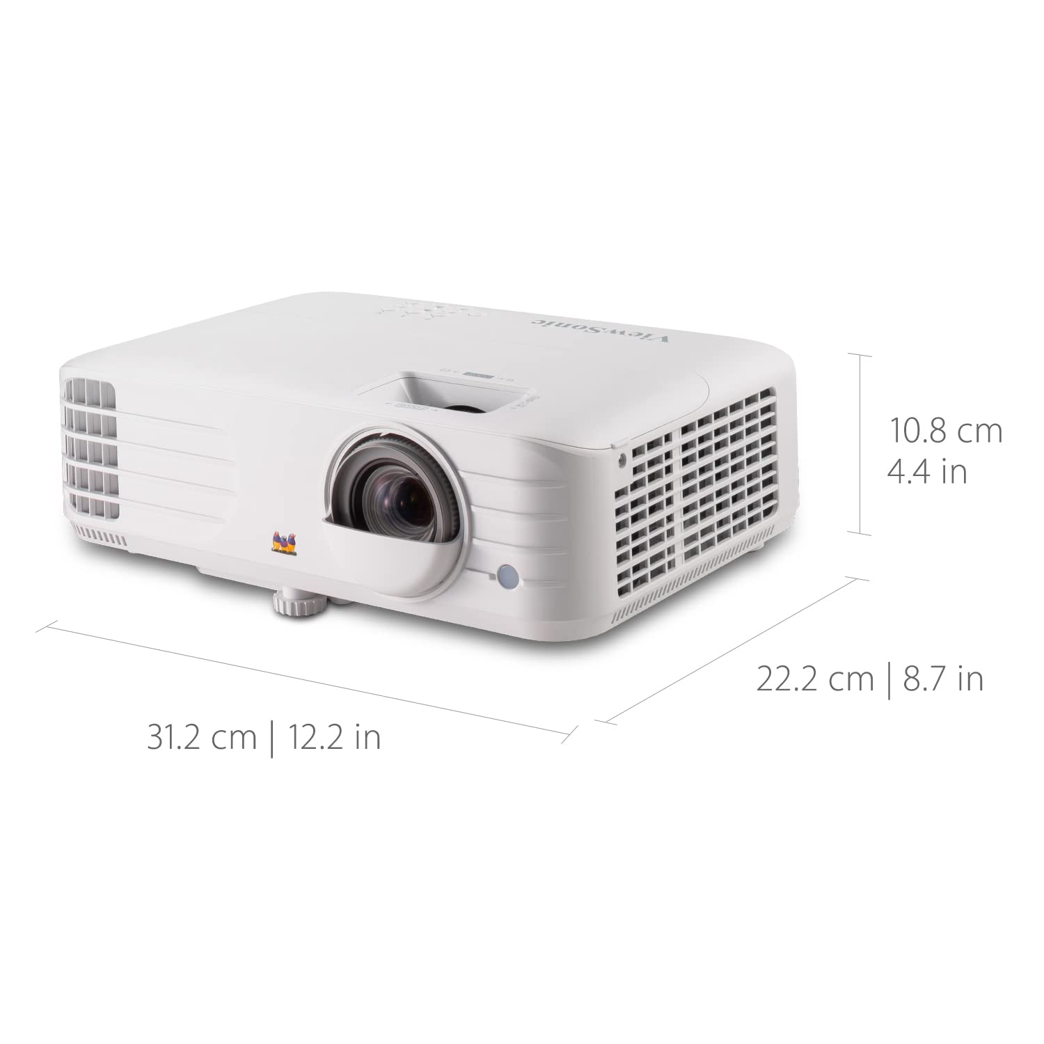 ViewSonic PX703HDH 1080p Projector, 3500 Lumens, Dual HDMI, White, Gaming & Home Use