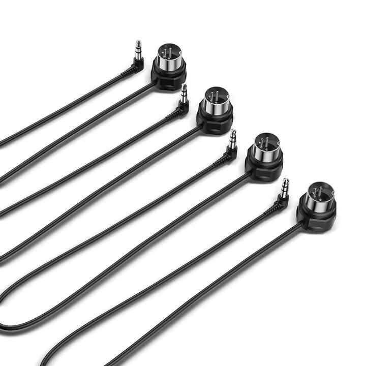 CME TRS MIDI Cable 4-Pack - TRS Type A (3.5mm - 1/8   ) to 5-pin DIN, 1FT / 30CM, Low-Profile - Right Angle Ultra-Thin Plugs for