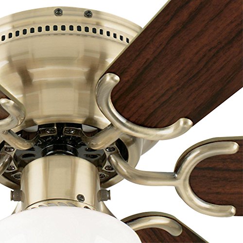 Westinghouse 7215800 Petite Indoor Ceiling Fan With Light, 30 Inch, Antique Brass