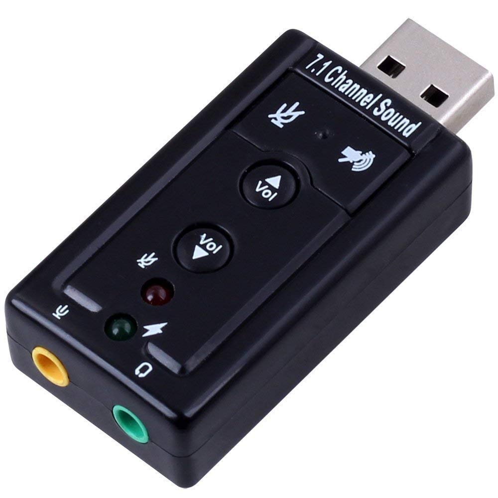 Powerpak 7.1 Channel Usb External Sound Card Audio Mic Adapter For Laptop Or Pc  Just Plug And Play