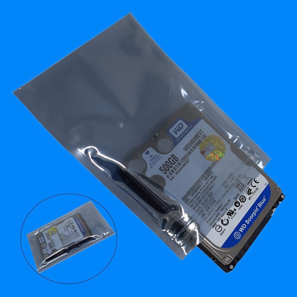 Daarcin 50Pcs Anti Static Bags,5.9X7.87In/15X20Cm Resealable Esd Bags For Ssd Hdd With 50Pcs Labels, Anti Static Bags For 3.5''