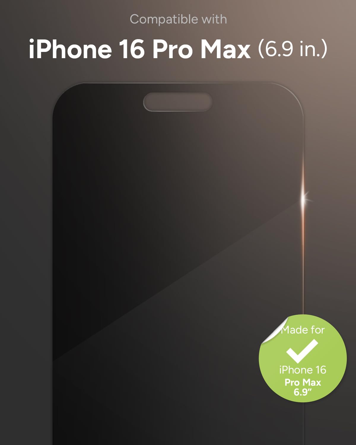 Zagg Glass Elite Privacy Screen Protector For Iphone 16 Pro Max   2 Way Privacy Filter, Ultra Strong Tempered Glass, 5X Stronger