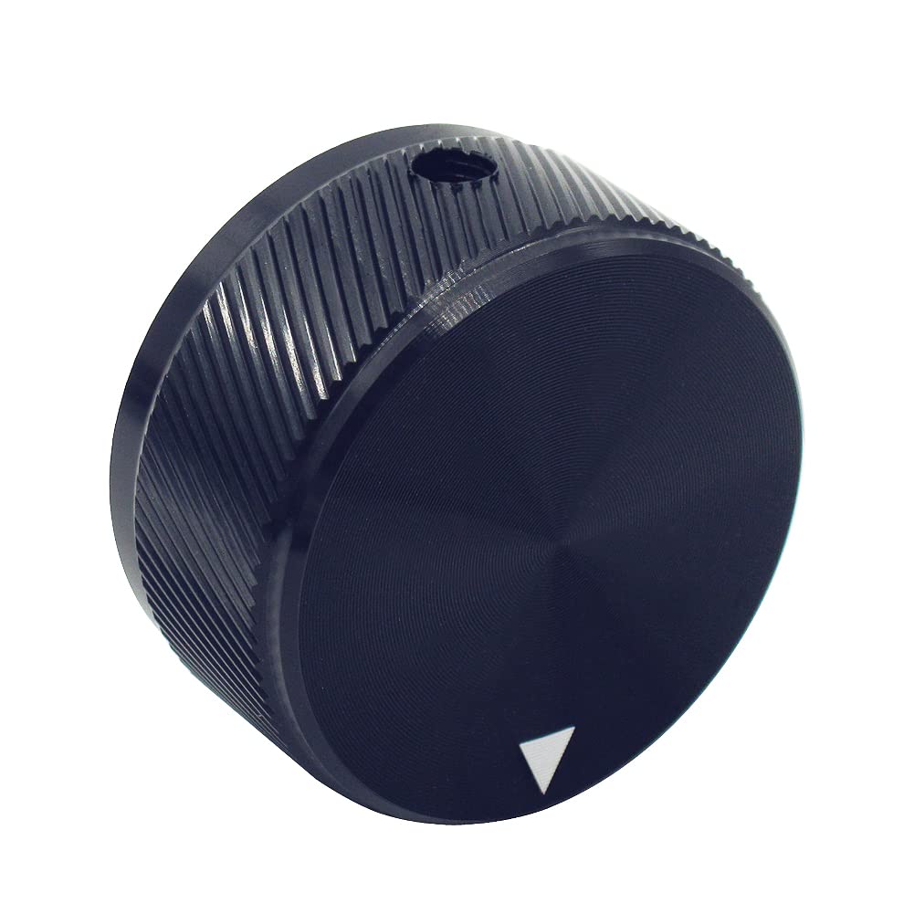 Mxuteuk Black Aluminum Alloy Potentiometer Control Knob Volume Audio Electric Guitar Bass Screw Type Hole Dia:6Mm/ 0.23'' 30 X 1