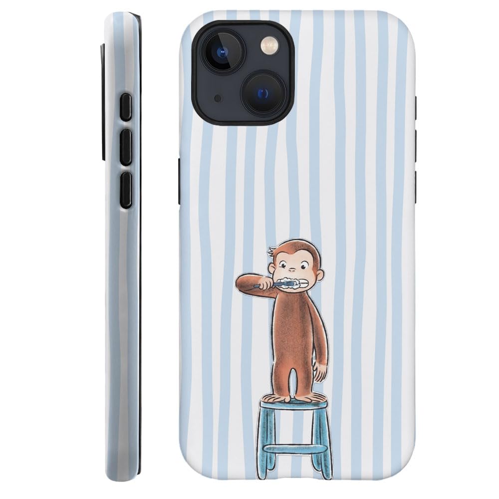 Case for iPhone 14 - [Drop Protection Phone Cover] - Hybrid Case for Girl Women - Funny Monkey Stripes 01