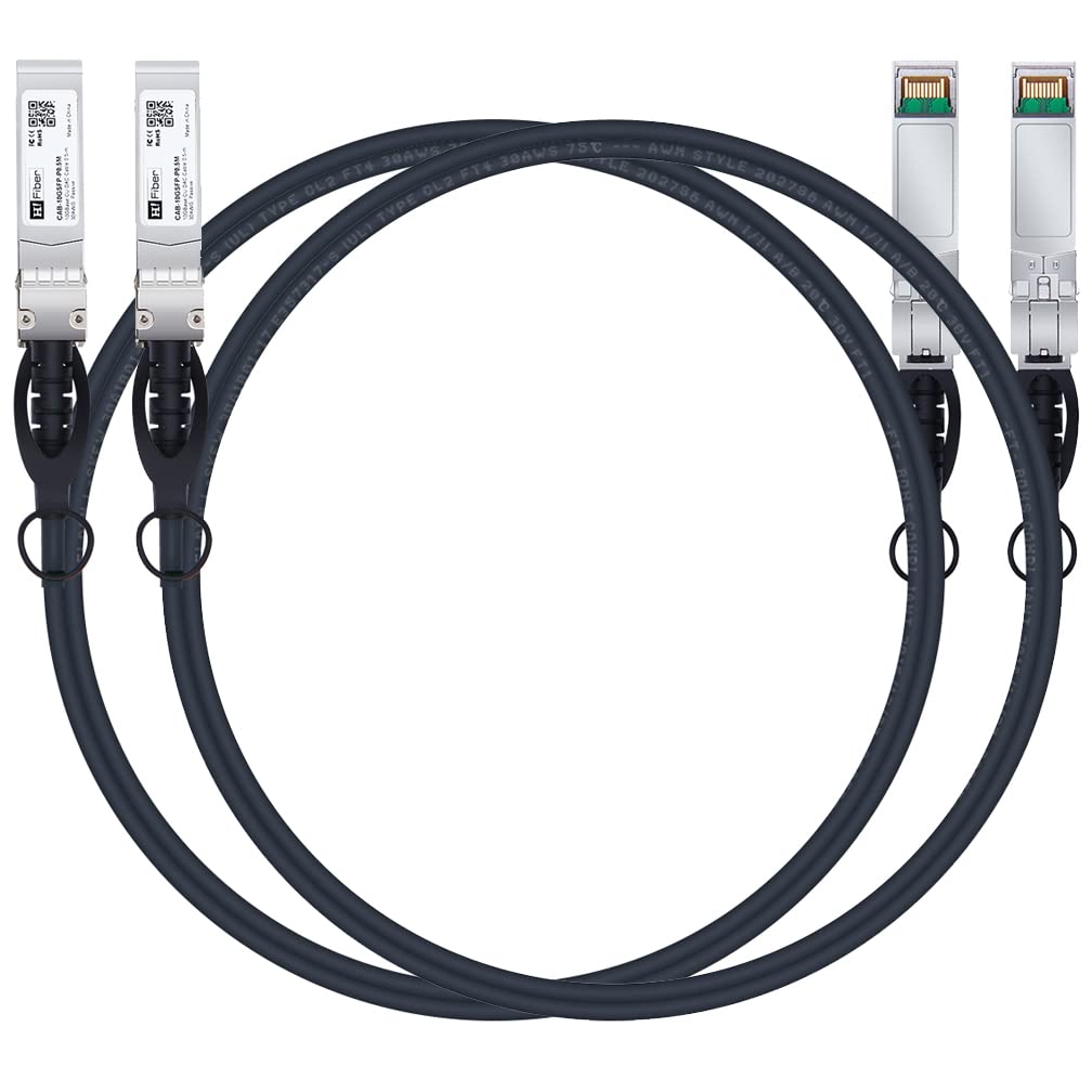 2 Pack Sfp+ Cable, 10G Sfp+ Dac, 2M(6.6Ft), Passive Direct Attach Copper Twinax Cable For Cisco Sfp H10Gb Cu2M, Ubiquiti Unifi U