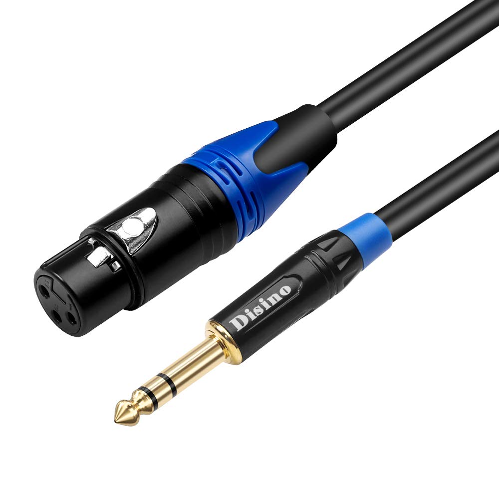 Disino Xlr Female To 1/4 Inch 6.35Mm Trs Stereo Jack Cable, 3 Pin Female Xlr To Quarter Inch Balanced Signal Interconnect Patch 