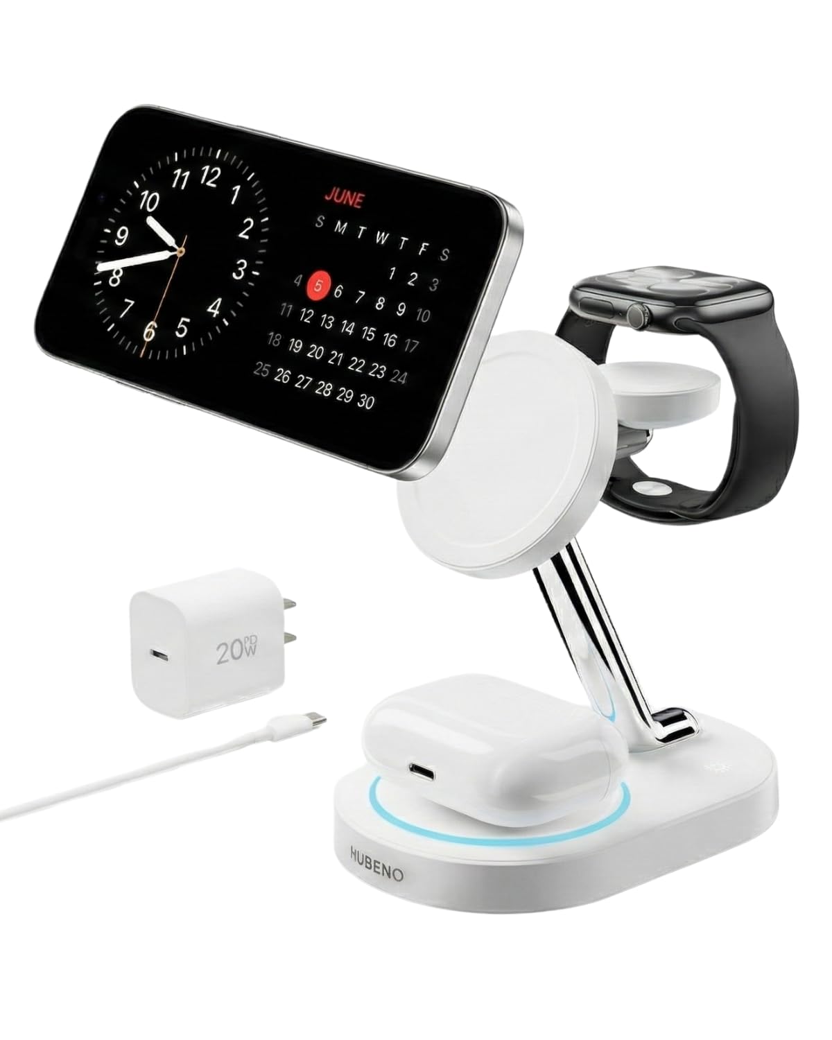 Magnetic Charging Station for iPhone 16/16 Pro/16 Pro Max, Wireless Charger Station for MagSafe iPhones, 3 in 1 Magnetic Charger