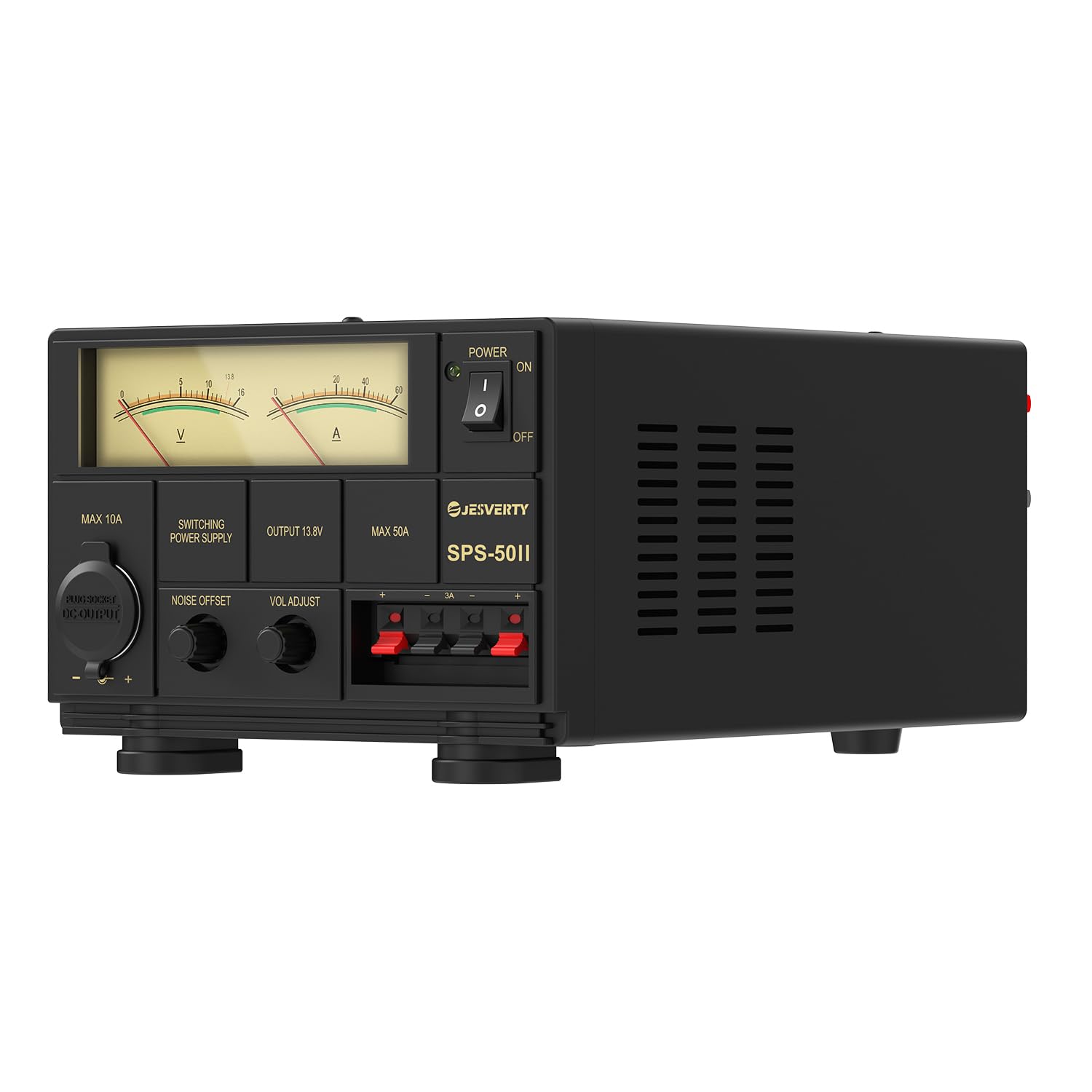 Universal Compact Bench Power Supply  50 Amp Regulated Home Lab Benchtop Ac To Dc Converter 13.8 Volt/9 15Volt, Cooling Fan, Scr