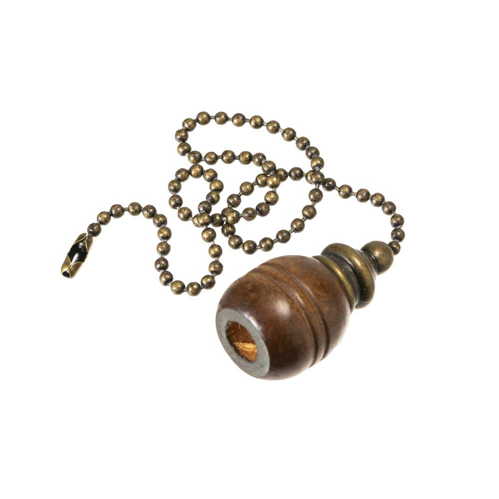 Dayone Ceiling Fan Chain Pulls Wooden Pull Chain Extension Pull Chain For Ceiling Light Lamp Fan Chain 2Pack (Walnut Color)