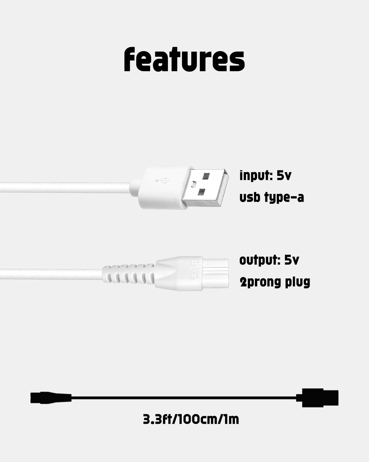 Ladyspot Charger Compatible With Manspot Charger Cable Manspot Trimmer Charger, 5V Charger For Ladyspot Bikini Trimmer For Women