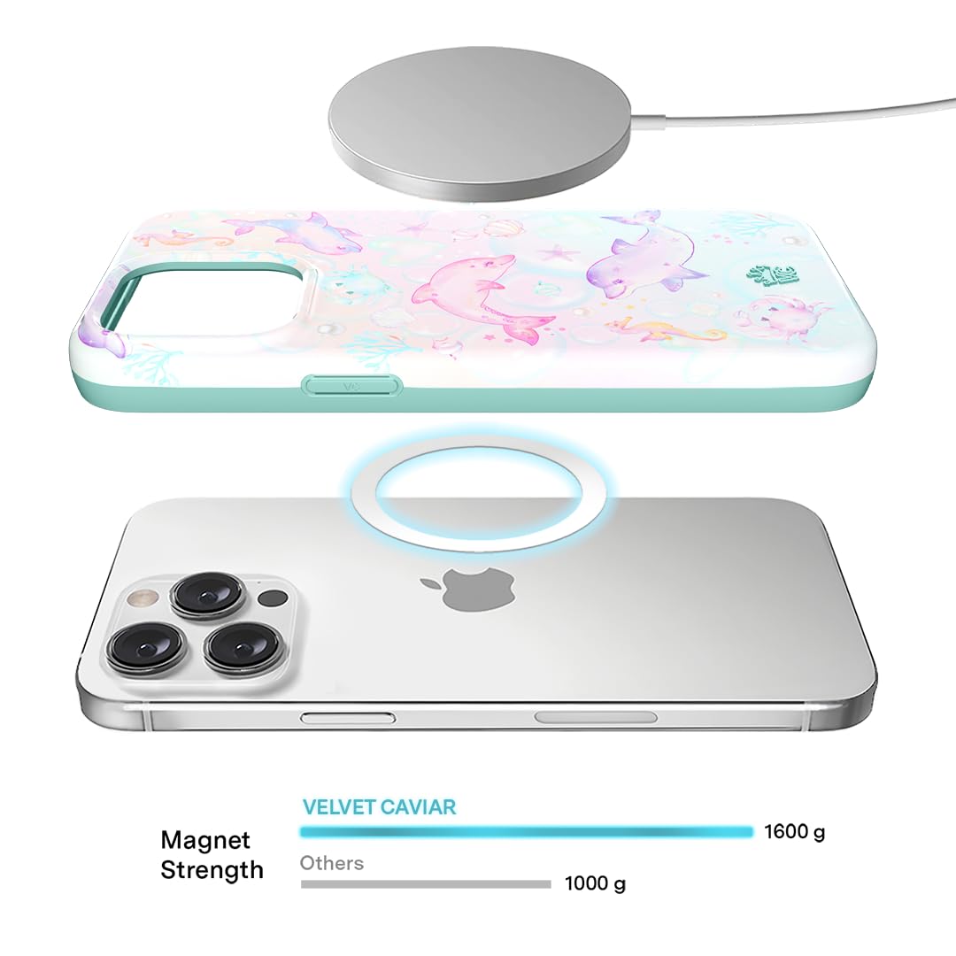 Velvet Caviar For Iphone 15 Pro Case Cute   Compatible With Magsafe [8Ft Drop Tested]   Dolphins
