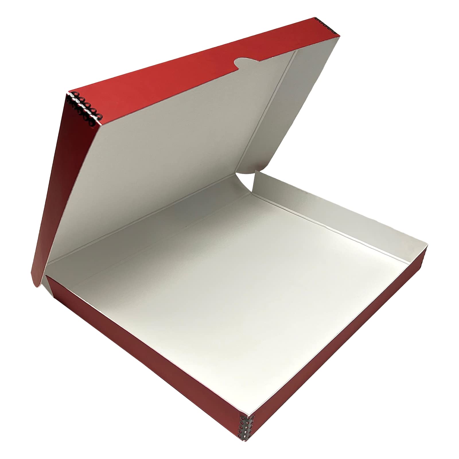 Lineco Folio Storage Box, Faux Leather Cover, Clamshell Design, 9.5X12.5X1.75 Inches, Archival Boxboard, Preserve Photos, Cards, Magazines, Documents, Art, Ephemera, Family Records, Red, Pack Of 1