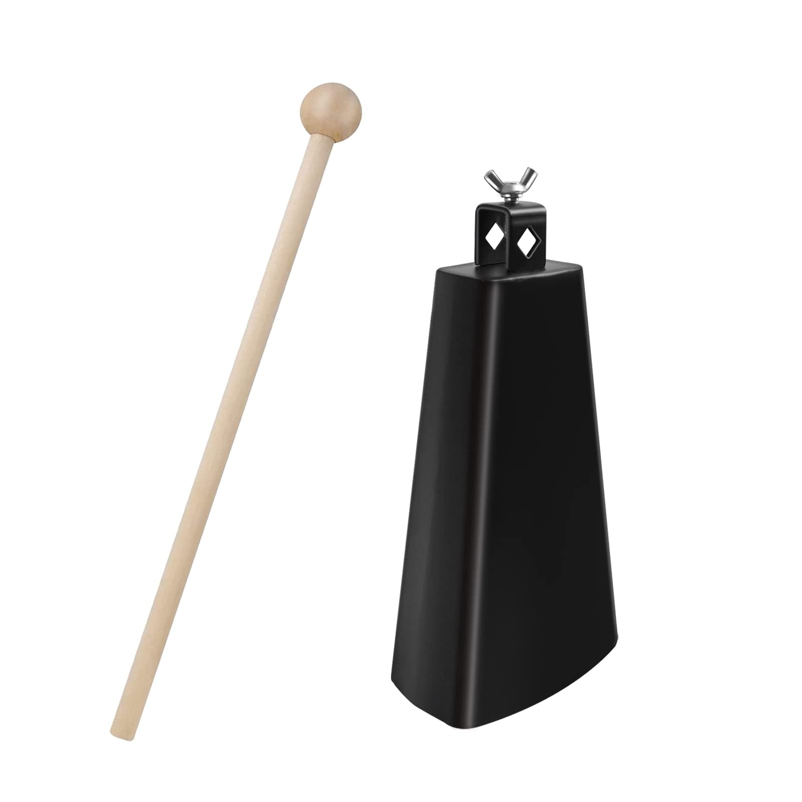Soulmate Cowbell 6 Inch Metal Steel Cow Bells Instrument Noise Makers Cowbell Hand Percussion Cow Bell With Handle Stick For Dru