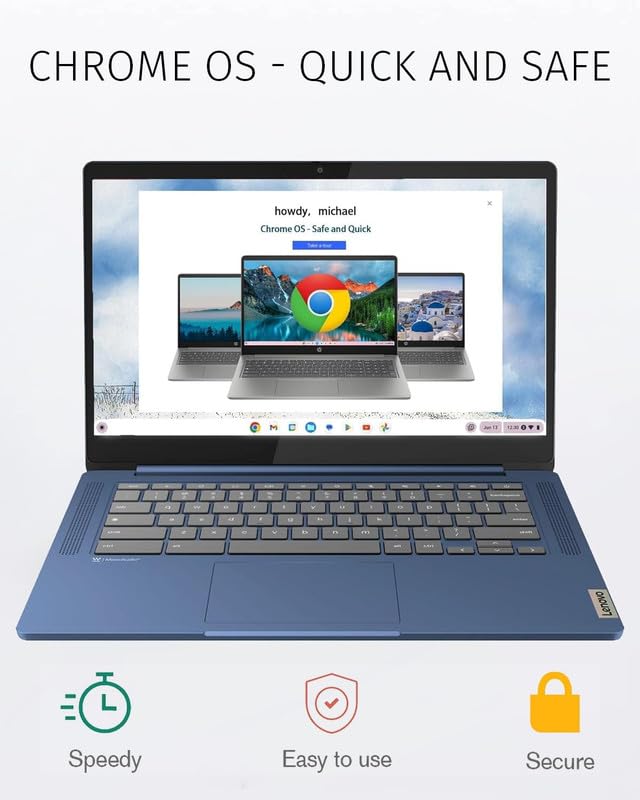 Lenovo Chromebook 14 Touchscreen Slim Laptop Business Student, 8-Core Mediatek Kompanio 520, 4Gb Ram, 128Gb Storage (64Gb Emmc+6