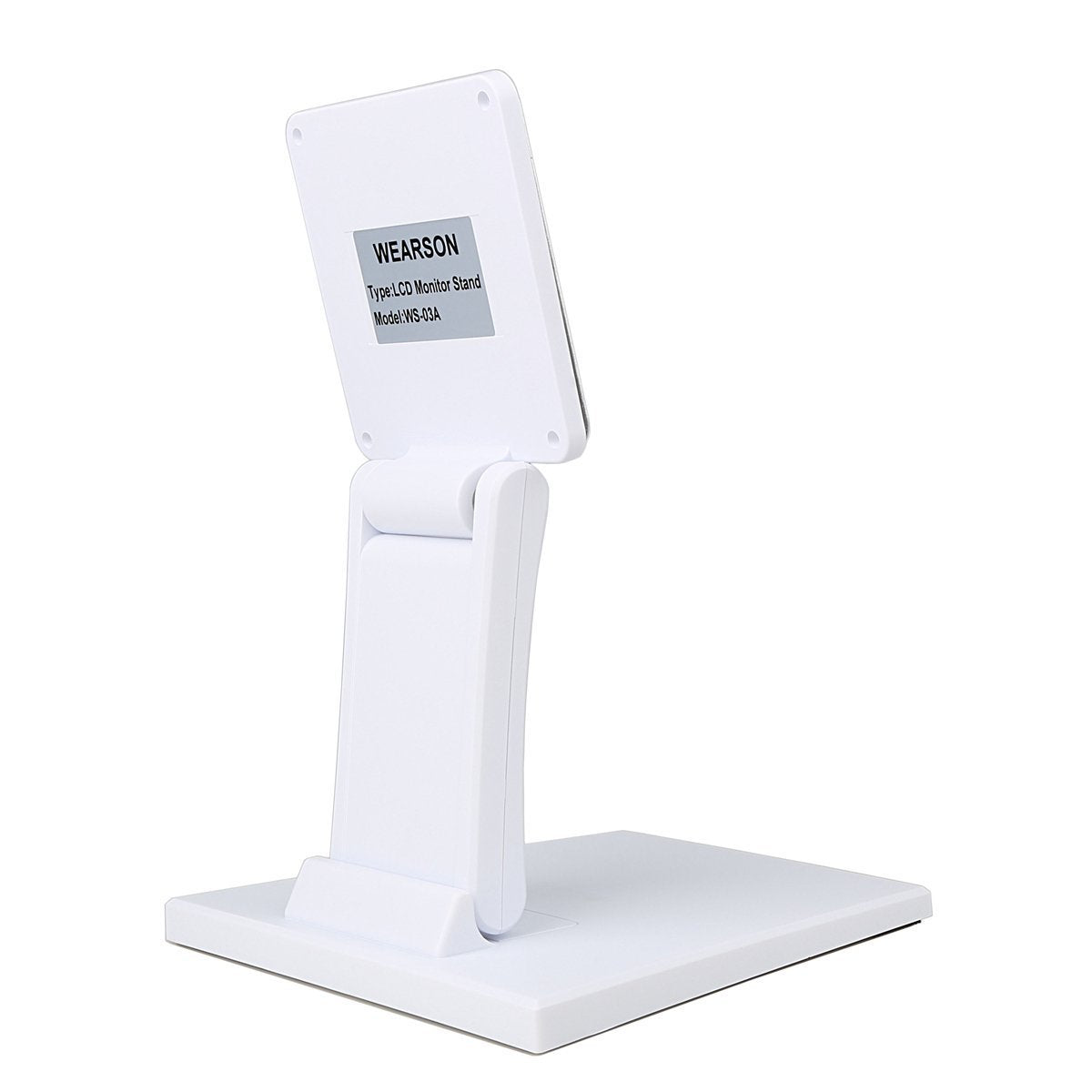 Single Adjustable LCD Monitor Stand Mount Folding VESA Monitor Desk Stand with VESA Hole 75x75mm 100x100mm (White)