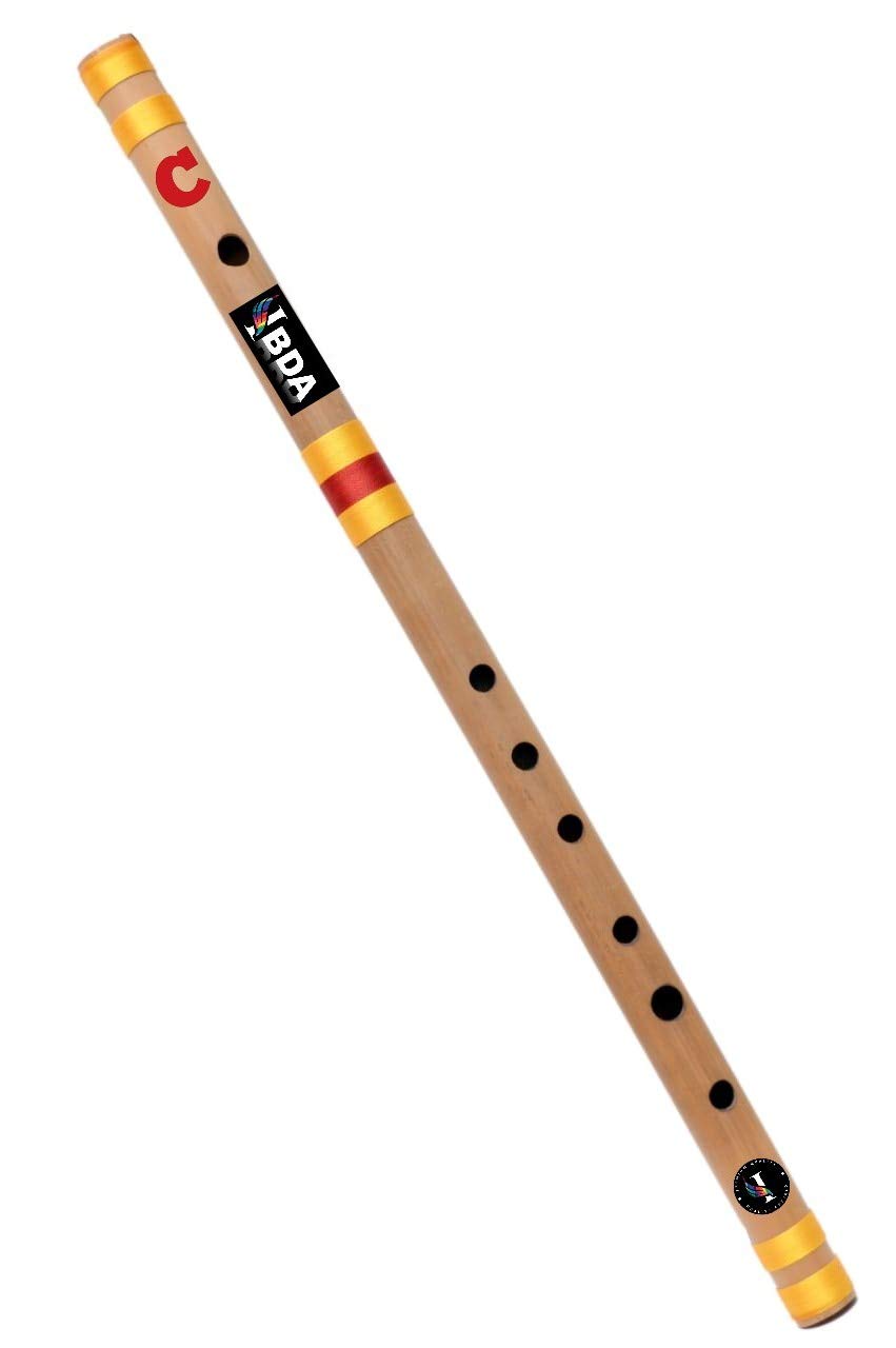 Ibda Flutes 19 Inch C Scale For Professional/Learner/Beginner. Handcrafted And Sanitized Bamboo Bansuri With Silk Thread. Go Voc
