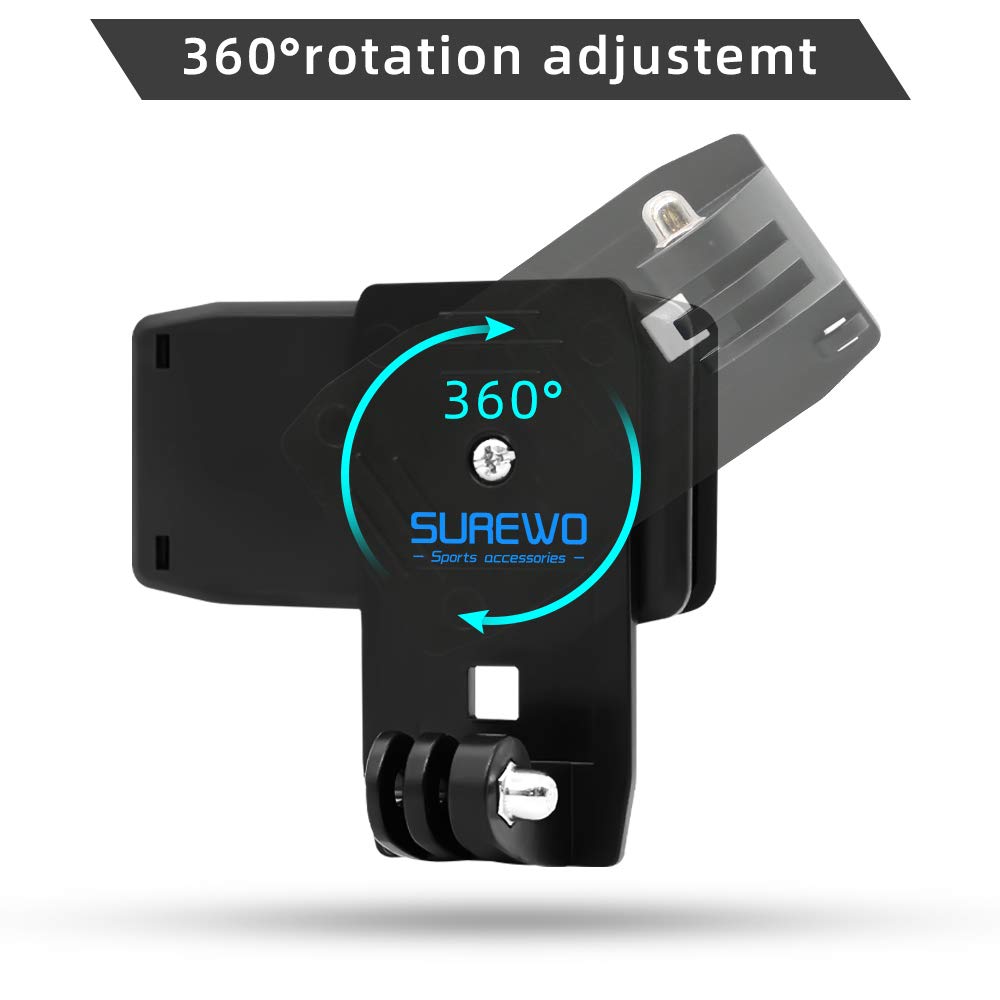 Surewo Backpack Strap Mount Quick Clip Mount Compatible With Gopro Hero 13/12/11/10/9/8/7/6(2018)/5 Black,Dji Osmo Action 5 Pro/4/3/2 And More