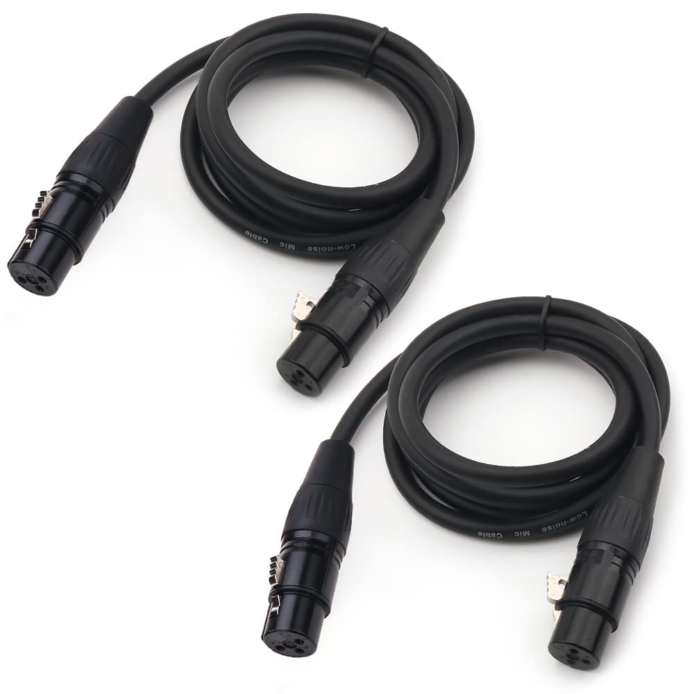 Nanyi 2Pcs Xlr Female To Female Splitter Microphone Cable Xlr To Xlr Patch Cables, 3 Pin Xlr Female To Female Mic Cable Dmx Cabl