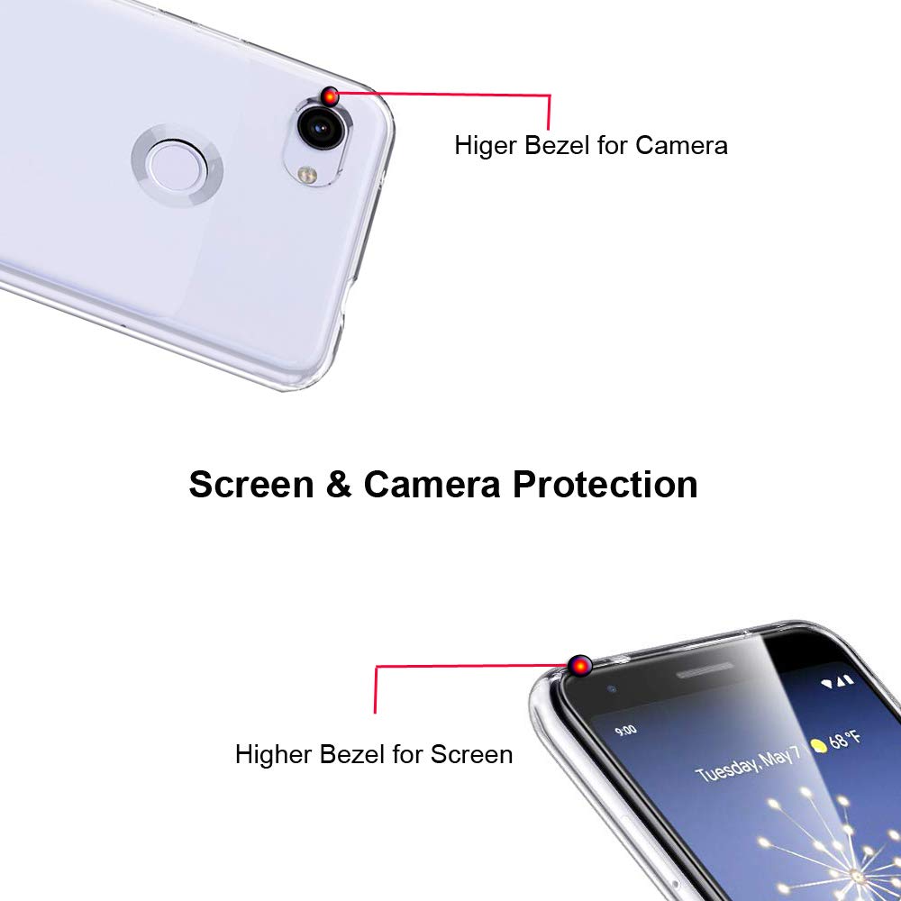 Unov Pixel 3A Case Clear With Design Soft Tpu Shock Absorption Slim Embossed Pattern Protective Back Cover For Pixel 3A 5.6 Inch