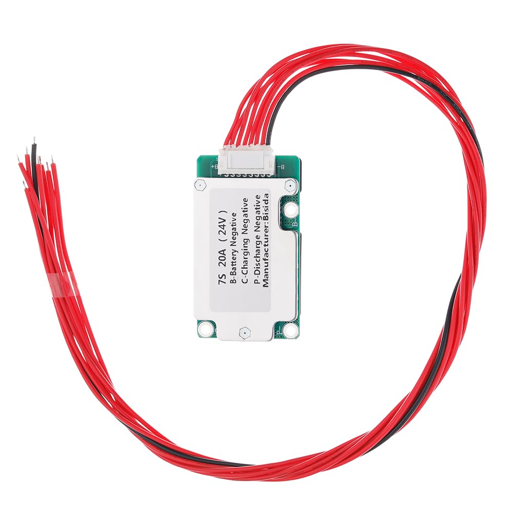 Bisida 7S Bms 24V 20A Li Ion Pcb Protection Board With Ntc, Ten Functional Protections, Split Ports, For Lithium Ion Battery Pac