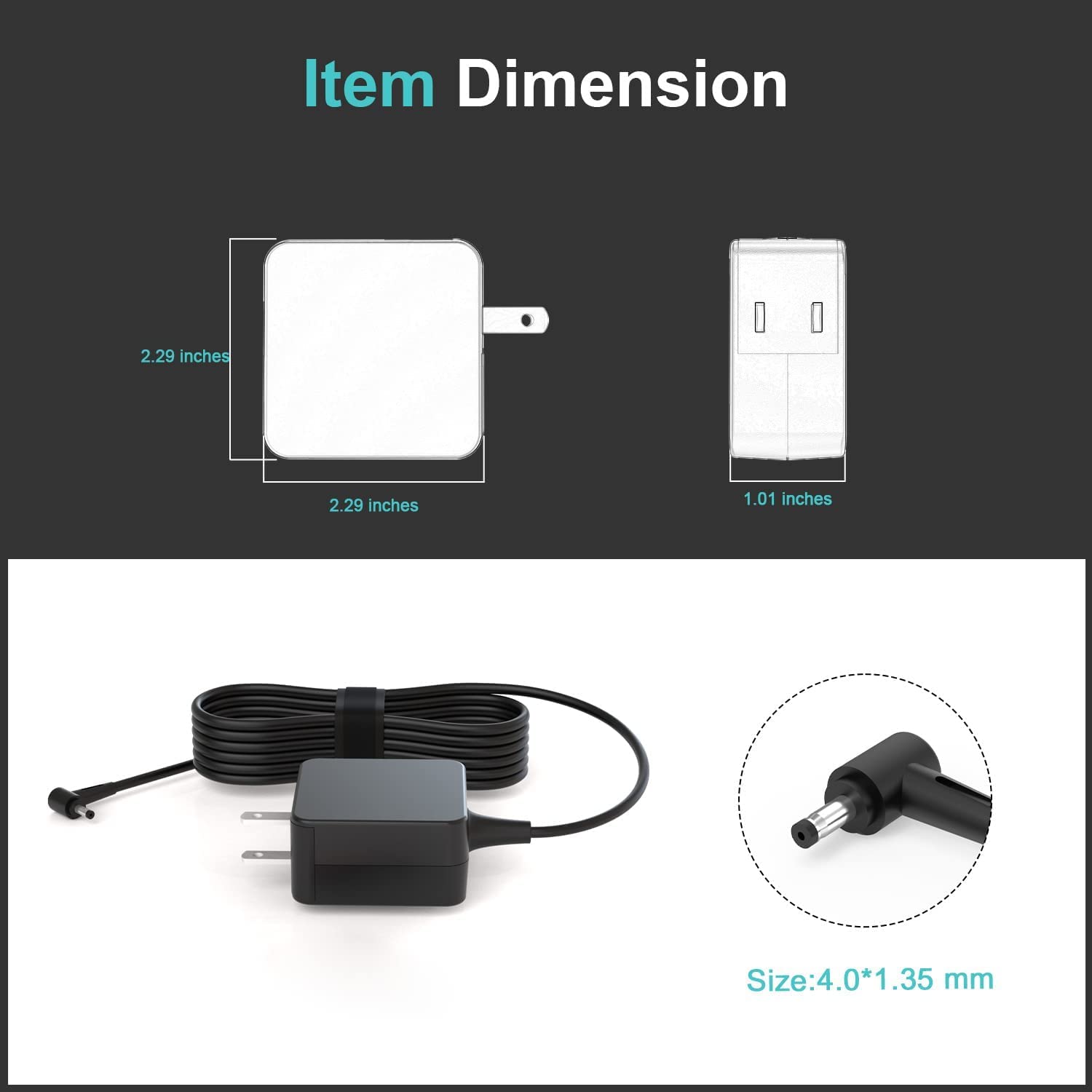 Ul Listed Ac Charger Fit For Asus Vivobook L203Ma L203M L203 L203Ma Ds04 Ultra Thin 11.6' Inch Notebook Laptop 7.5Ft Portable Power Supply Adapter Cord