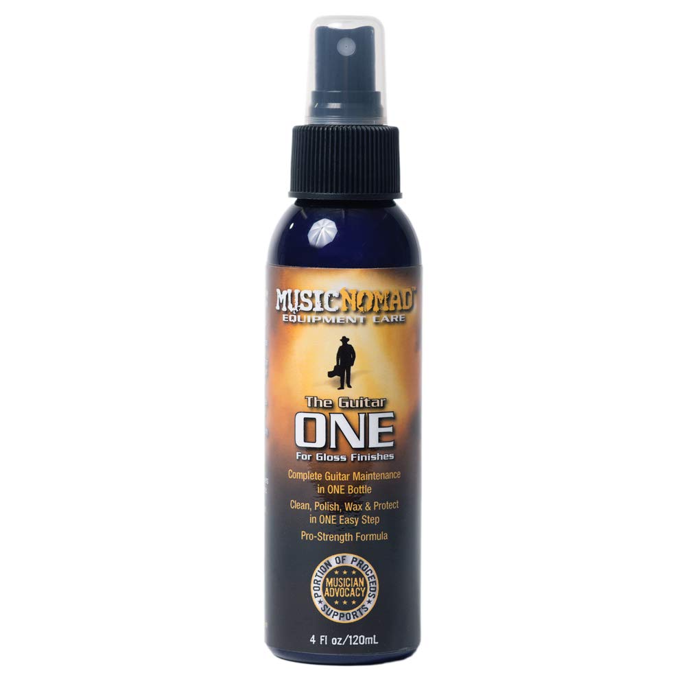 Musicnomad Mn103 Guitar One All In 1 Cleaner, Polish, And Wax, 4 Oz., White
