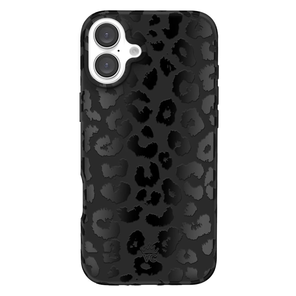 Velvet Caviar Black Leopard Cheetah Print Phone Case For Iphone 16 Plus   Cute Girly Protective Designer Cover For Women   Compa